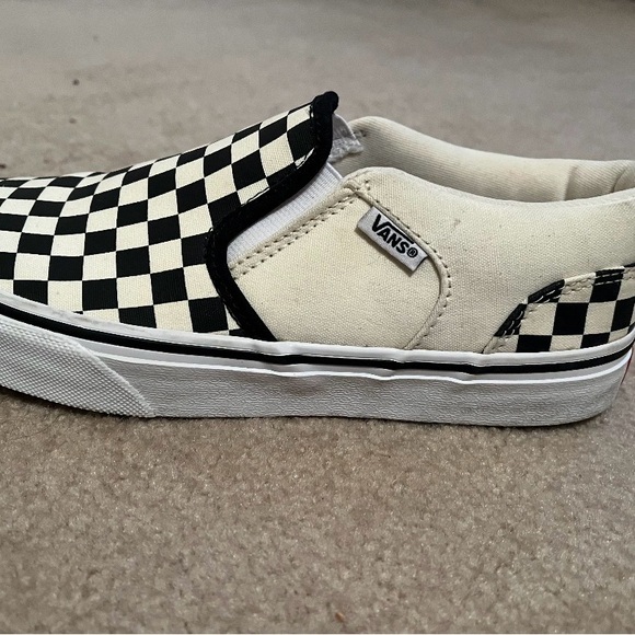 Vans Classic Slip-On Checkerboard Shoes Youth 6 Black White - Picture 2 of 6